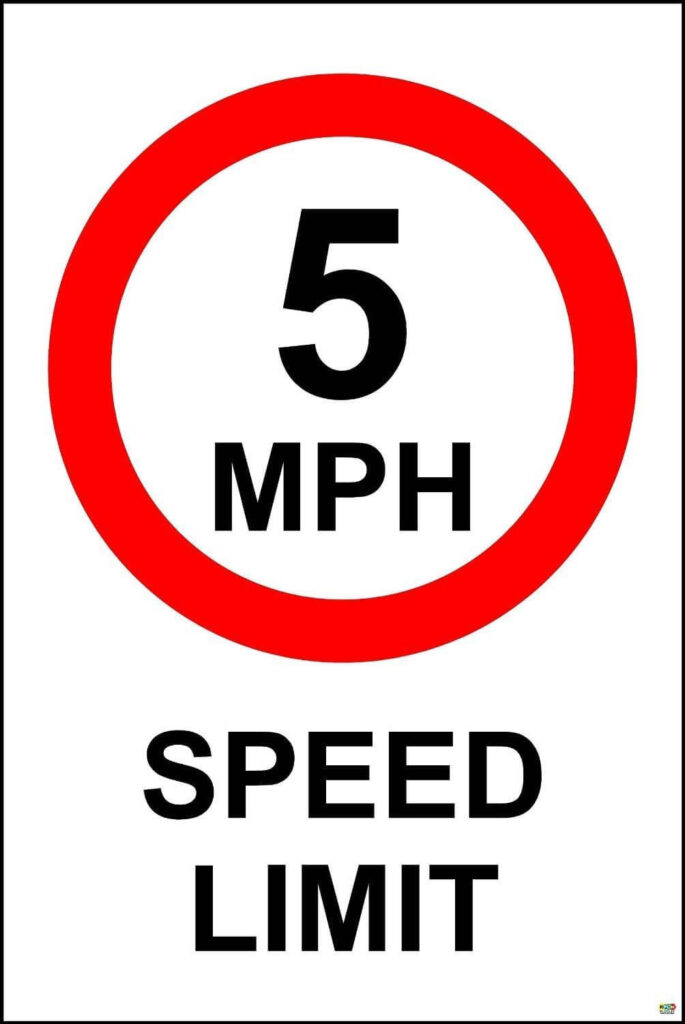 5 MPH Speed Limit Safety Sign